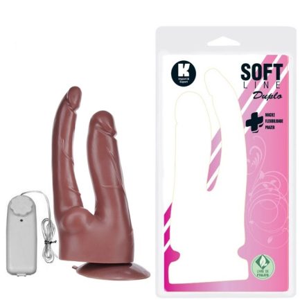PÊNIS DUPLO 17 CM COR CHOCOLATE - Imagem 2