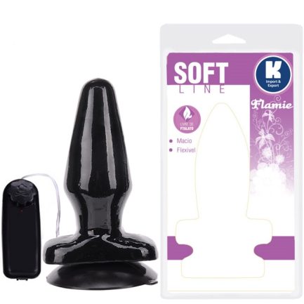 PLUG ANAL COM VIBRO 13,5CM COR PRETO - Imagem 2