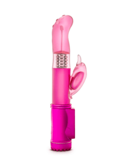 VIBRADOR ROTATIVO COM ESTIMULADOR ROSA