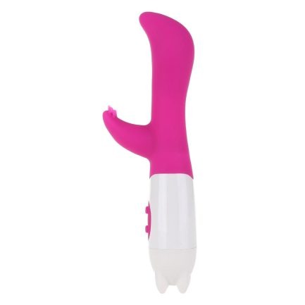 Vibrador ponto G com forma anatômica e estimulador de clitóris – Pink