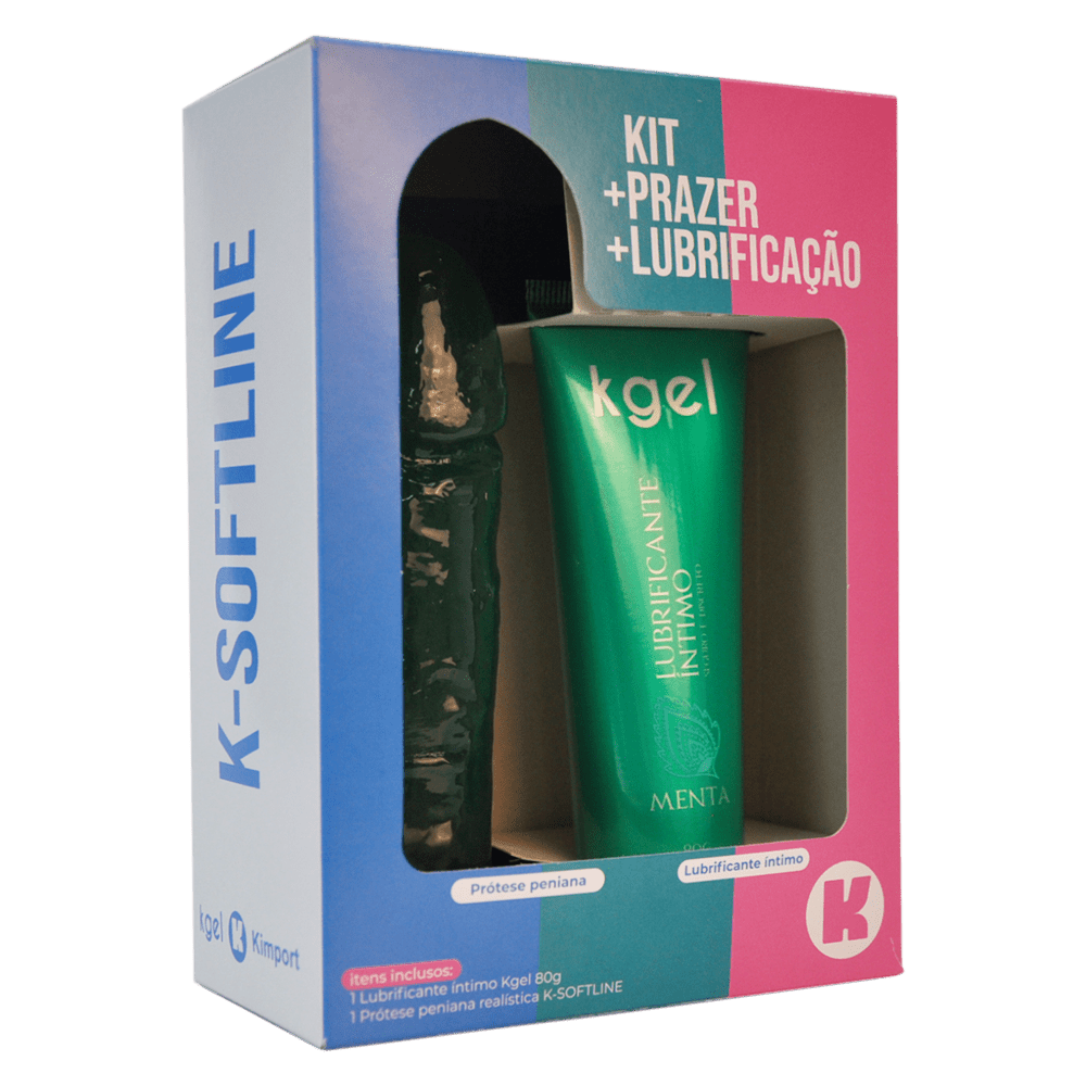 KIT K-SOFTLINE – LUBRIFICANTE ÍNTIMO MENTA + PRÓTESE PENIANA AROMÁTICA MENTA